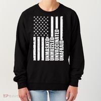 Unmasked Unmuzzled Unvaccinated Unafraid US Flag Women's Sweatshirt thumb 0