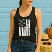 Unmasked Unmuzzled Unvaccinated Unafraid US Flag Women's Tank Top thumb 2