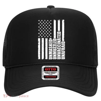 Unmasked Unmuzzled Unvaccinated Unafraid US Flag Hat