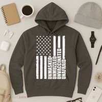 Unmasked Unmuzzled Unvaccinated Unafraid US Flag Hoodie thumb 3
