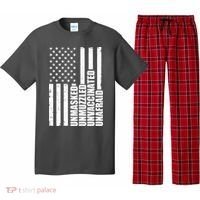 Unmasked Unmuzzled Unvaccinated Unafraid US Flag Pajama Set thumb 0