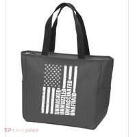 Unmasked Unmuzzled Unvaccinated Unafraid US Flag Tote Bag thumb 3