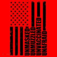 Unmasked Unmuzzled Unvaccinated Unafraid US Flag Santa Hat thumb 1
