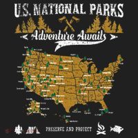 US National Parks Adventure Awaits Hiking & Camping Lover Women's Sweatshirt thumb 2