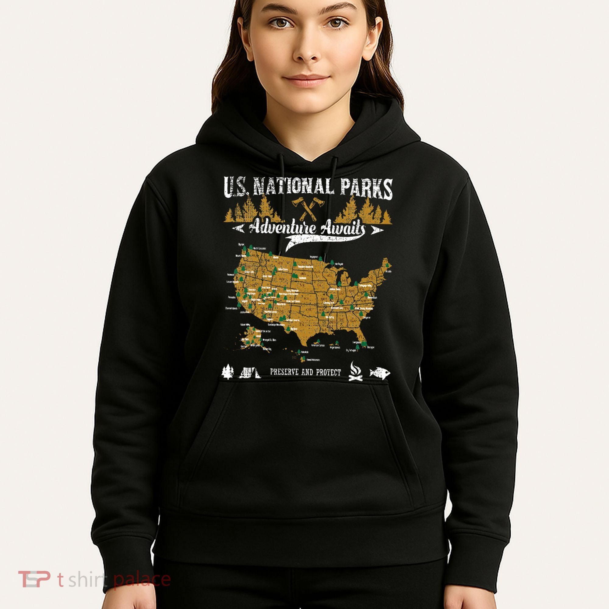 US National Parks Adventure Awaits Hiking & Camping Lover Hoodie