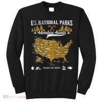 US National Parks Adventure Awaits Hiking & Camping Lover Sweatshirt thumb 0