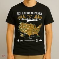 US National Parks Adventure Awaits Hiking & Camping Lover T-Shirt thumb 3
