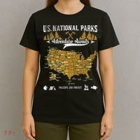 US National Parks Adventure Awaits Hiking & Camping Lover T-Shirt thumb 4