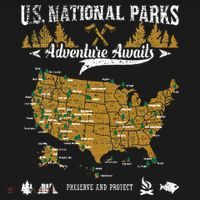 US National Parks Adventure Awaits Hiking & Camping Lover Women's Hoodie thumb 2