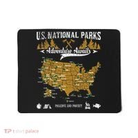 US National Parks Adventure Awaits Hiking & Camping Lover Mousepad thumb 0