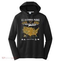 US National Parks Adventure Awaits Hiking & Camping Lover Performance Fleece Hoodie thumb 0