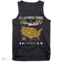 US National Parks Adventure Awaits Hiking & Camping Lover Tank Top thumb 0