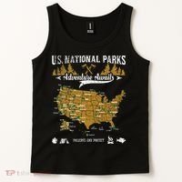 US National Parks Adventure Awaits Hiking & Camping Lover Tank Top thumb 2