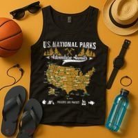 US National Parks Adventure Awaits Hiking & Camping Lover Tank Top thumb 4