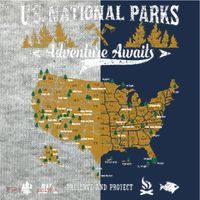 US National Parks Adventure Awaits Hiking & Camping Lover Kids Colorblock Raglan Jersey thumb 2