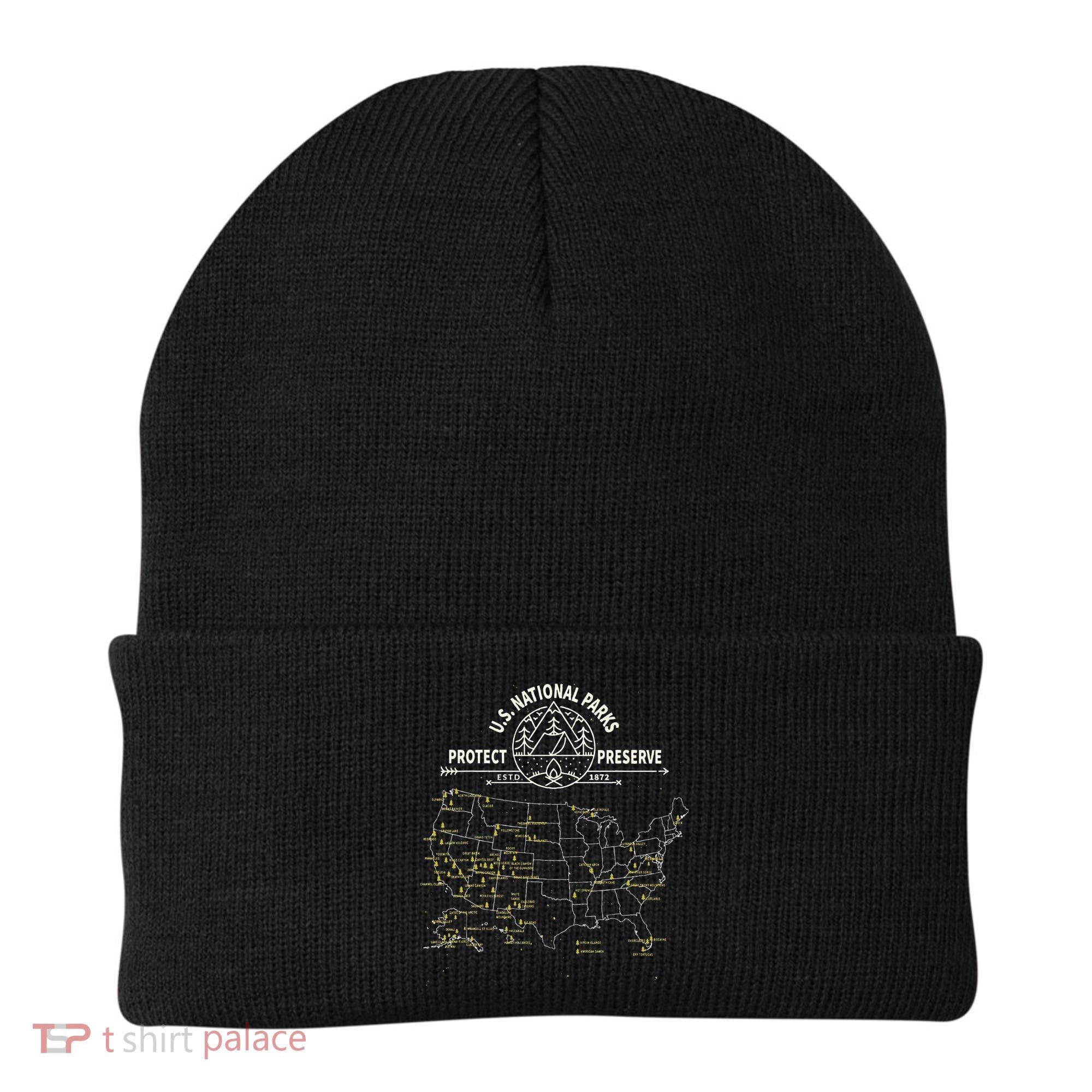 U.S. National Park Camping All 63 US National Parks Map Beanie