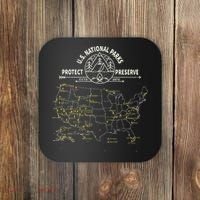 U.S. National Park Camping All 63 US National Parks Map Coaster thumb 0