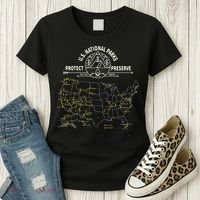 U.S. National Park Camping All 63 US National Parks Map Women's T-Shirt thumb 3