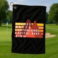Utah National Parks Utah's Mighty Five Souvenir NPS Moab Golf Towel thumb 1