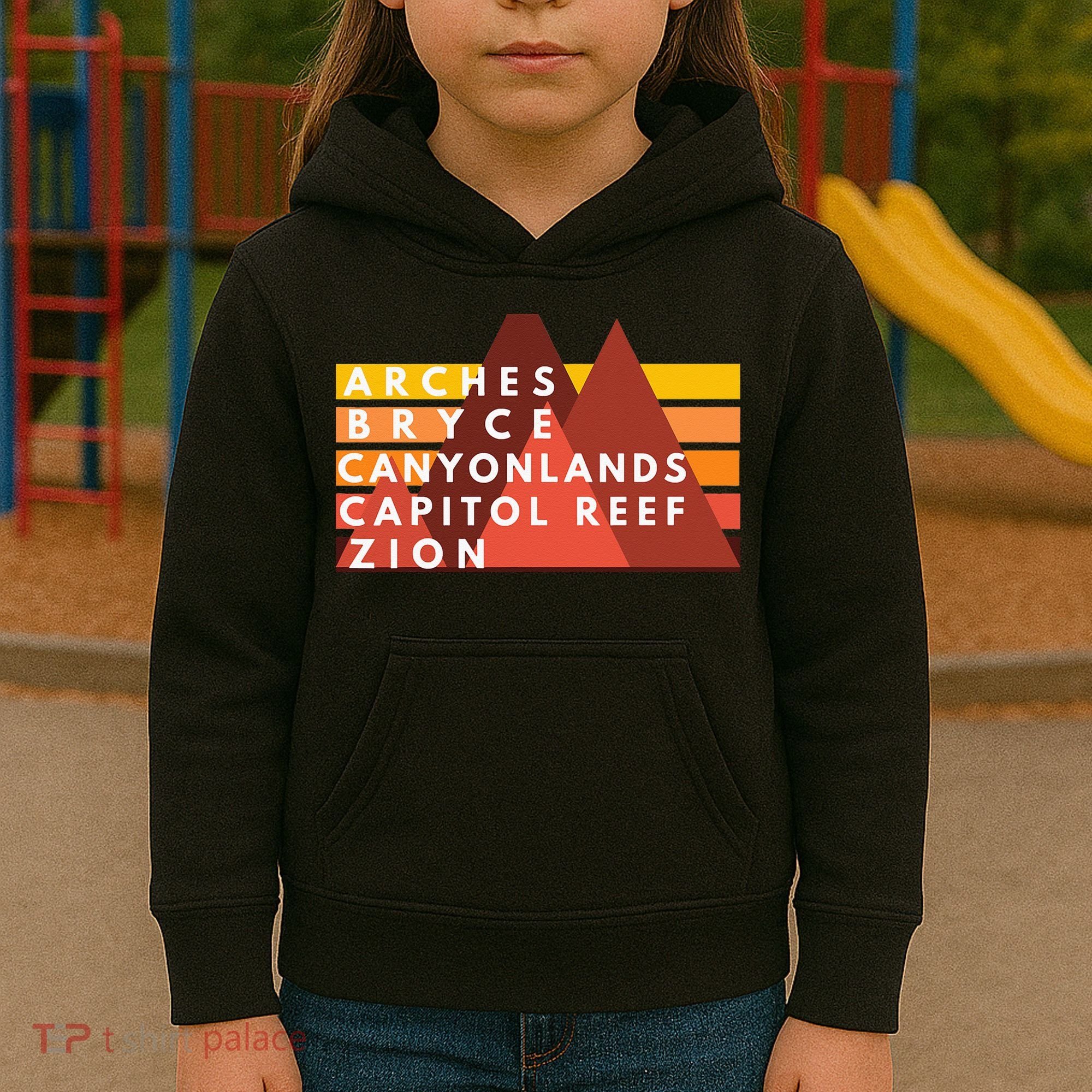 Utah National Parks Utah's Mighty Five Souvenir NPS Moab Kids Hoodie
