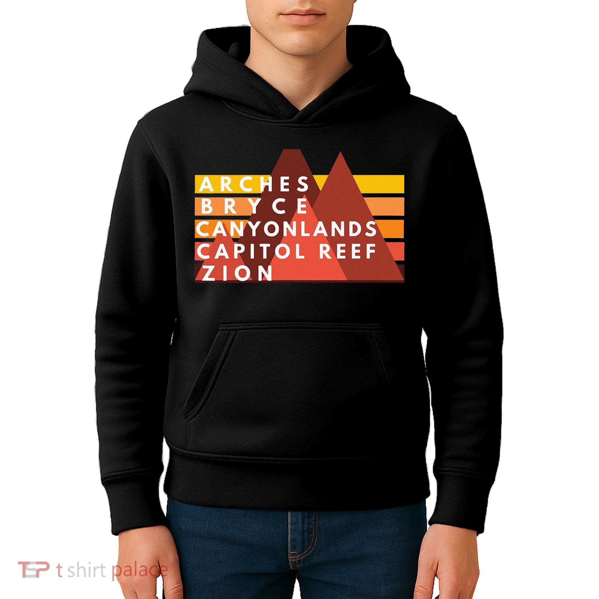Utah National Parks Utah's Mighty Five Souvenir NPS Moab Kids Hoodie