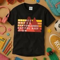 Utah National Parks Utah's Mighty Five Souvenir NPS Moab Kids T-Shirt thumb 3