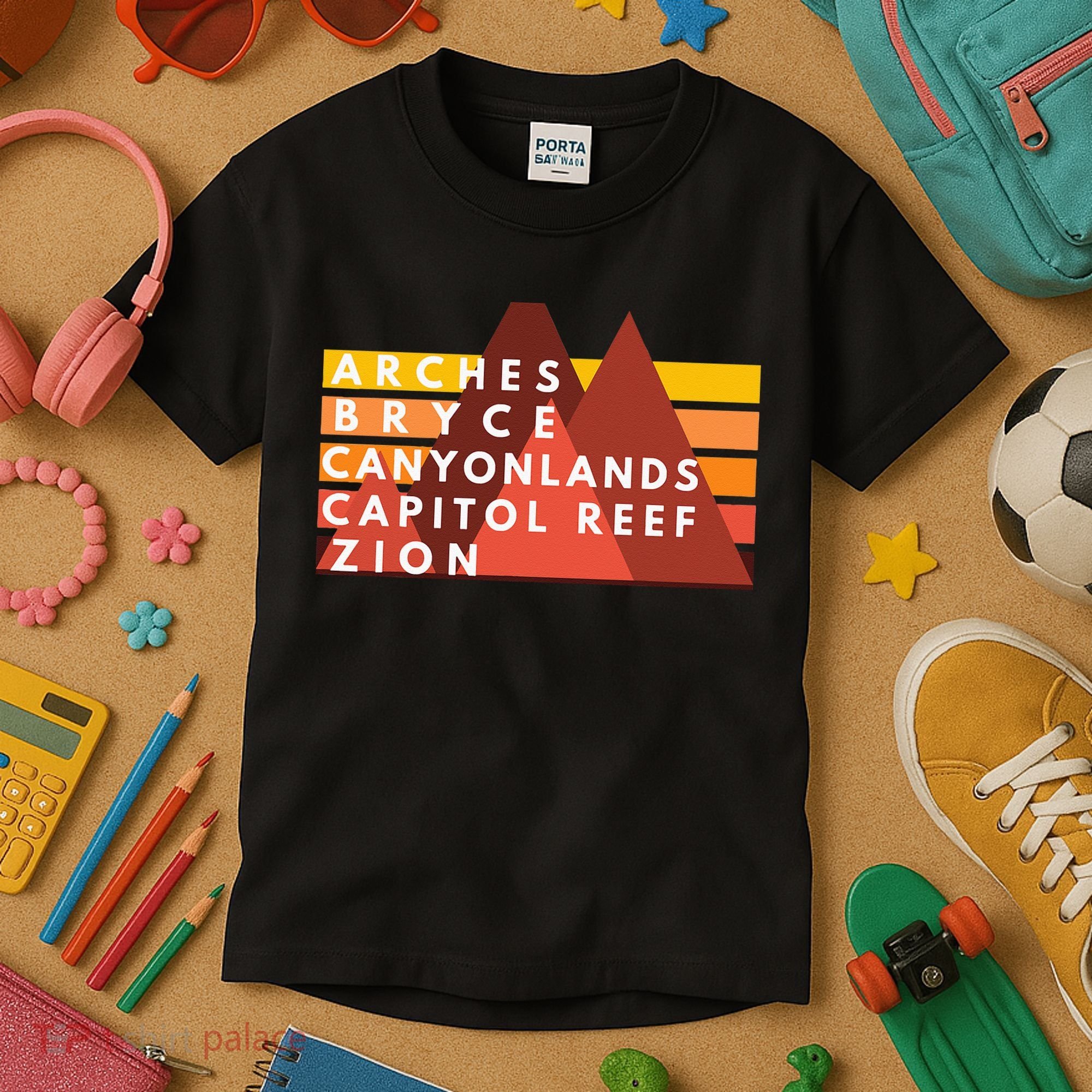 Utah National Parks Utah's Mighty Five Souvenir NPS Moab Kids T-Shirt