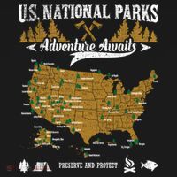 Us National Parks Adventure Awaits Cute Gift Hiking And Camping Lover Gift Doggie Tank thumb 4