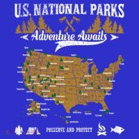 Us National Parks Adventure Awaits Cute Gift Hiking And Camping Lover Gift Apron thumb 3