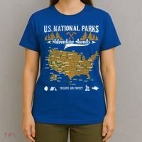 Us National Parks Adventure Awaits Cute Gift Hiking And Camping Lover Gift T-Shirt thumb 4