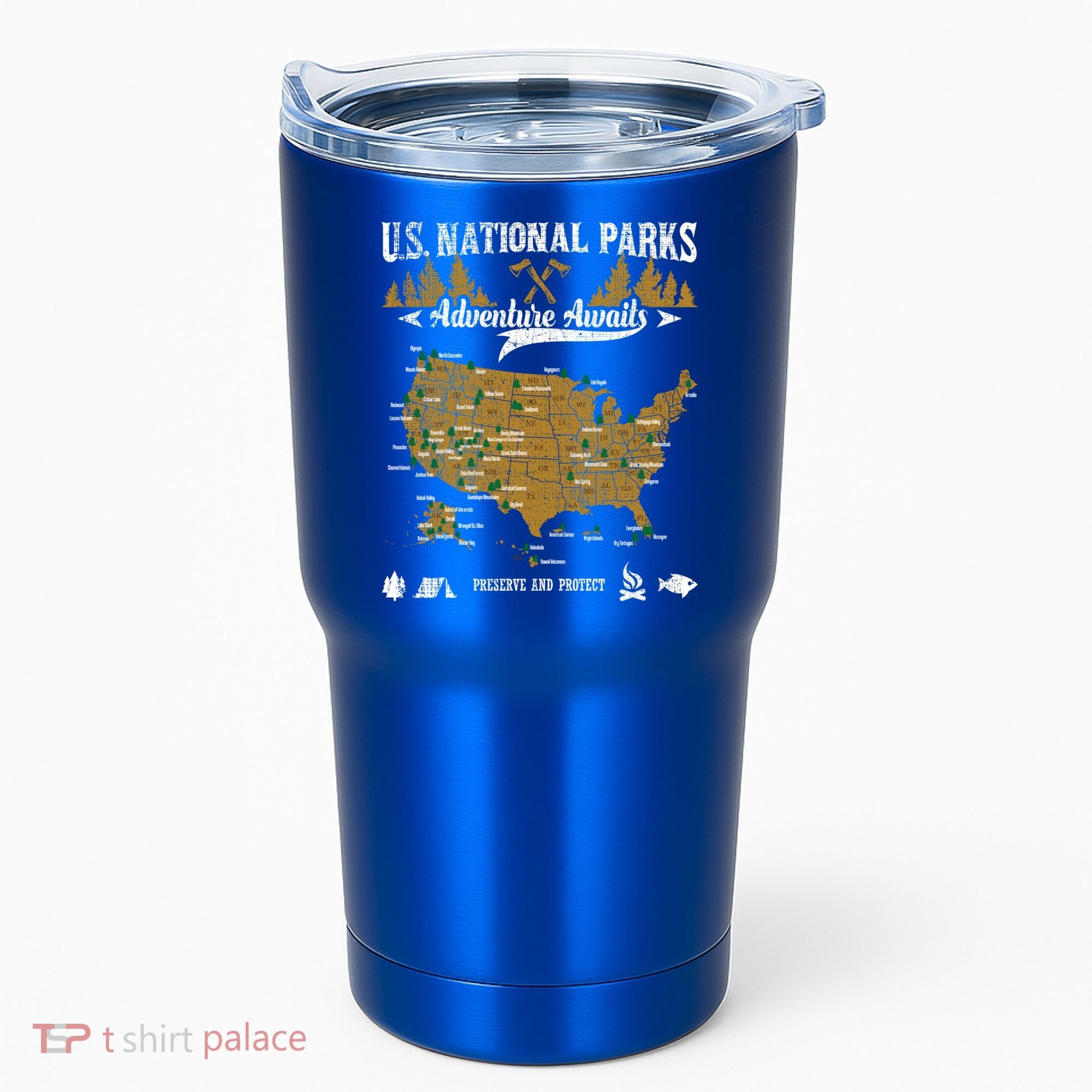 Us National Parks Adventure Awaits Cute Gift Hiking And Camping Lover Gift Tumbler