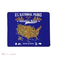 Us National Parks Adventure Awaits Cute Gift Hiking And Camping Lover Gift Mousepad thumb 0