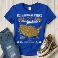 Us National Parks Adventure Awaits Cute Gift Hiking And Camping Lover Gift Women's T-Shirt thumb 3