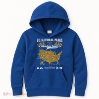 Us National Parks Adventure Awaits Cute Gift Hiking And Camping Lover Gift Kids Hoodie thumb 0