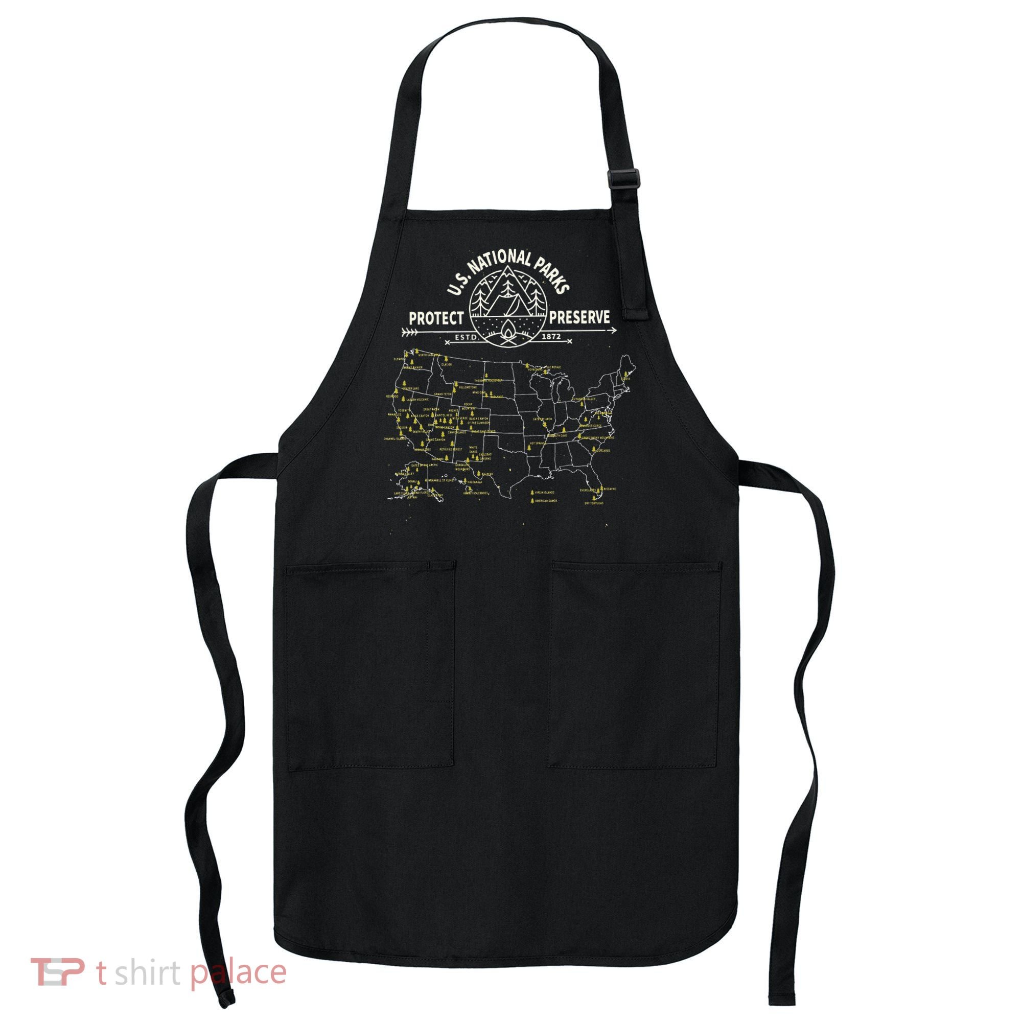 U.S. National Park Camping All 63 US National Parks Map Apron