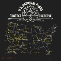 U.S. National Park Camping All 63 US National Parks Map Beanie thumb 2