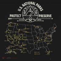 U.S. National Park Camping All 63 US National Parks Map Women's Hoodie thumb 2