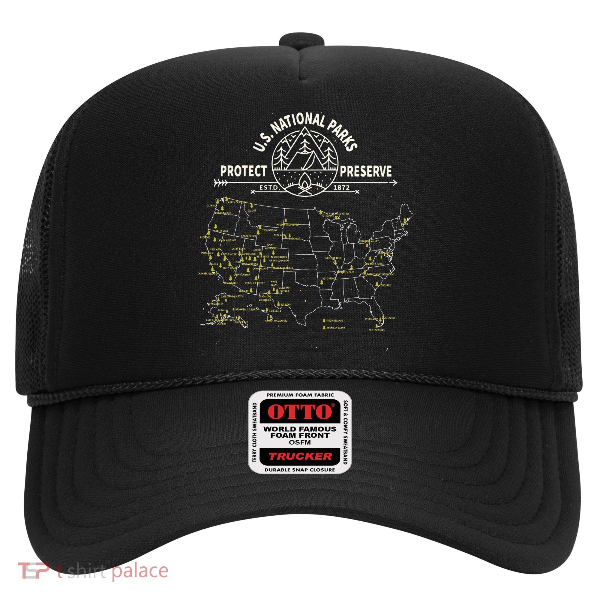 U.S. National Park Camping All 63 US National Parks Map Hat