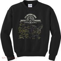 U.S. National Park Camping All 63 US National Parks Map Kids Sweatshirt thumb 0