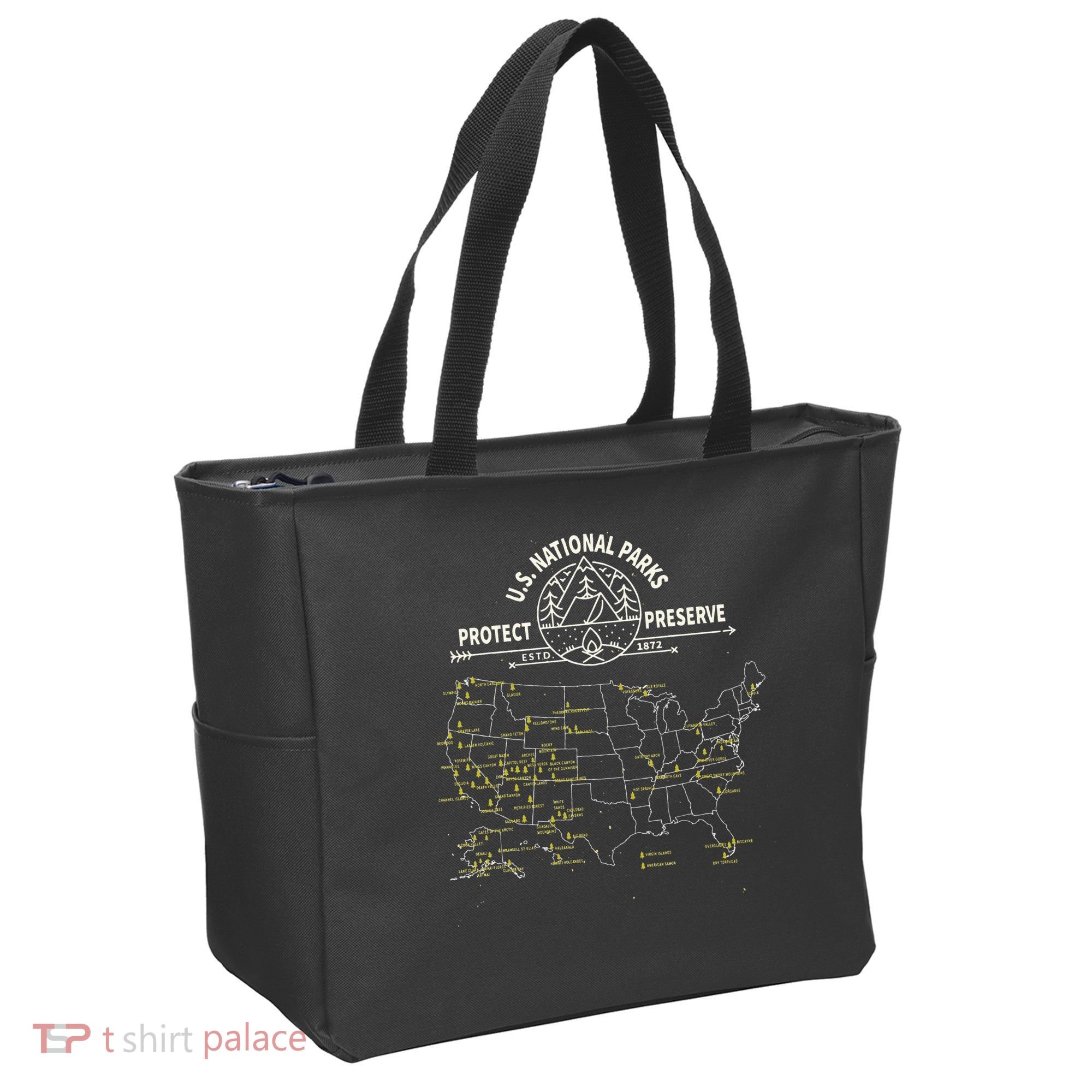 U.S. National Park Camping All 63 US National Parks Map Tote Bag