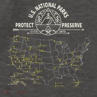 U.S. National Park Camping All 63 US National Parks Map Vector Backpack thumb 2