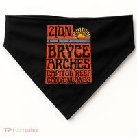 Utah National Parks Zion Arches Bryce Canyonlands State Map USA-Made Doggie Bandana thumb 0
