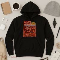 Utah National Parks Zion Arches Bryce Canyonlands State Map Hoodie thumb 3