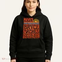 Utah National Parks Zion Arches Bryce Canyonlands State Map Hoodie thumb 5