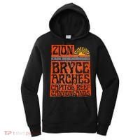 Utah National Parks Zion Arches Bryce Canyonlands State Map Women's Hoodie thumb 0