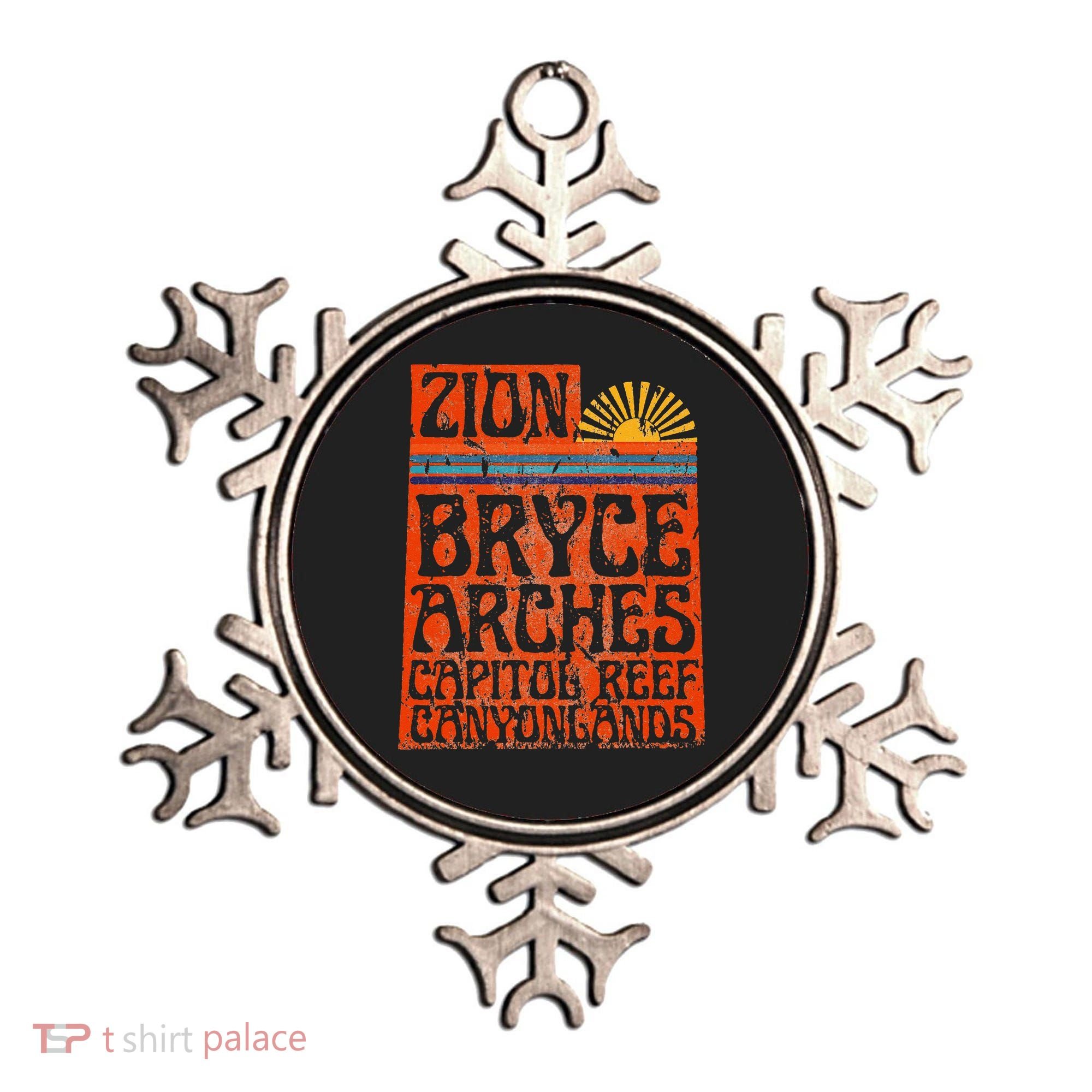 Utah National Parks Zion Arches Bryce Canyonlands State Map Ornament
