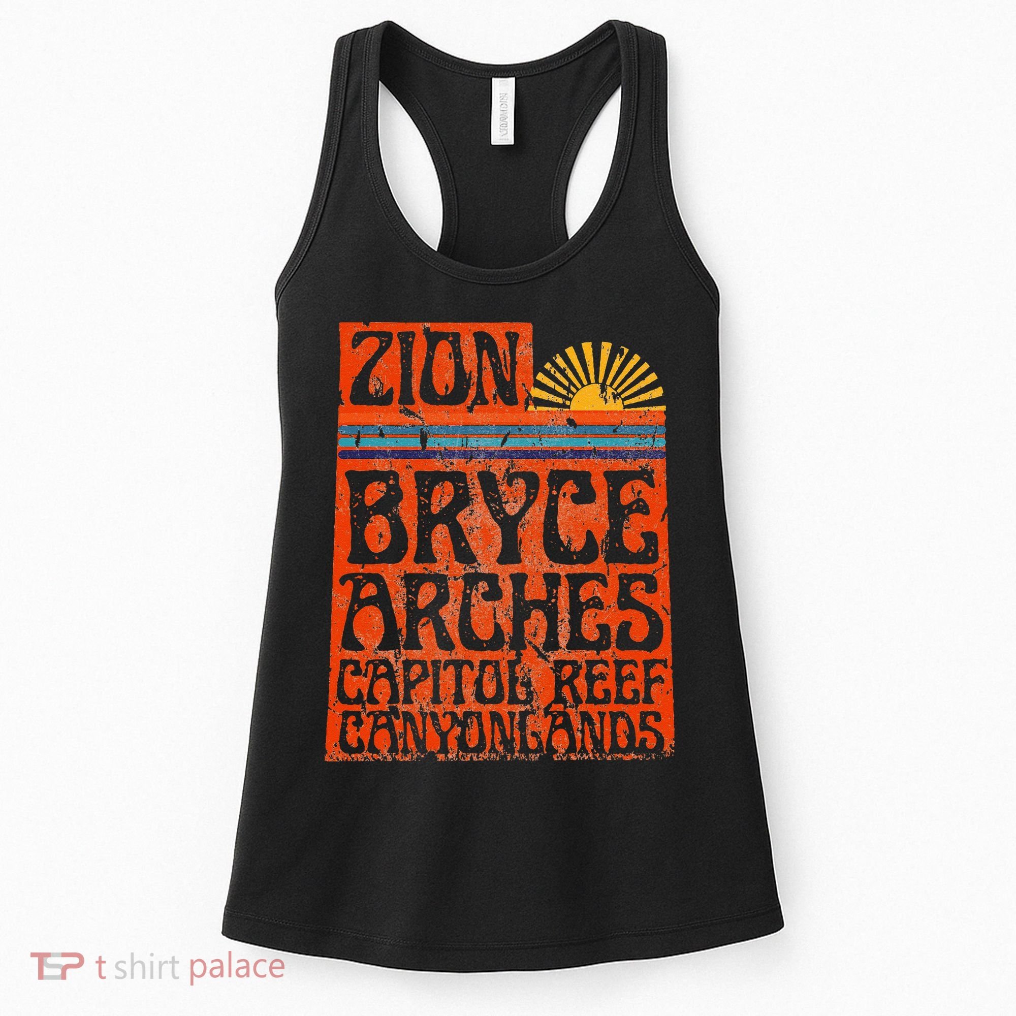 Utah National Parks Zion Arches Bryce Canyonlands State Map Women's Tank Top