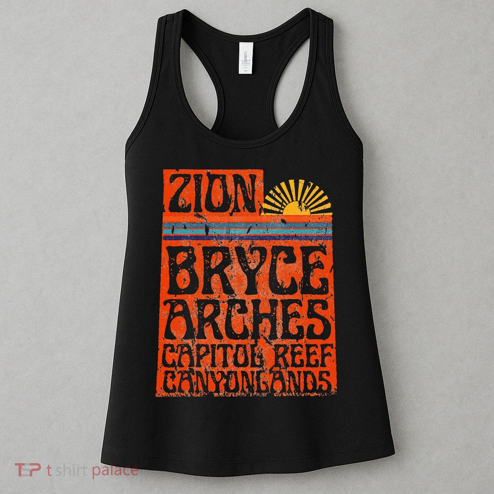 Utah National Parks Zion Arches Bryce Canyonlands State Map Women's Tank Top