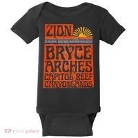 Utah National Parks Zion Arches Bryce Canyonlands State Map Baby Bodysuit thumb 0