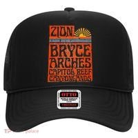 Utah National Parks Zion Arches Bryce Canyonlands State Map Hat thumb 0